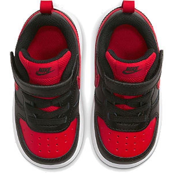 Černo-červené dětské tenisky na suchý zip Nike Court Borough Low 2