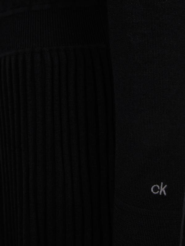 Calvin Klein Jeans Superfine Wool Flare Šaty Černá