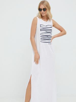 Plážové šaty Emporio Armani Underwear bílá barva