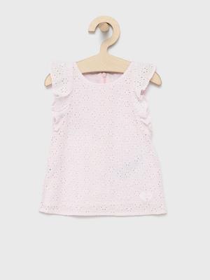 Dětské bavlněné šaty Guess růžová barva, mini, jednoduchý