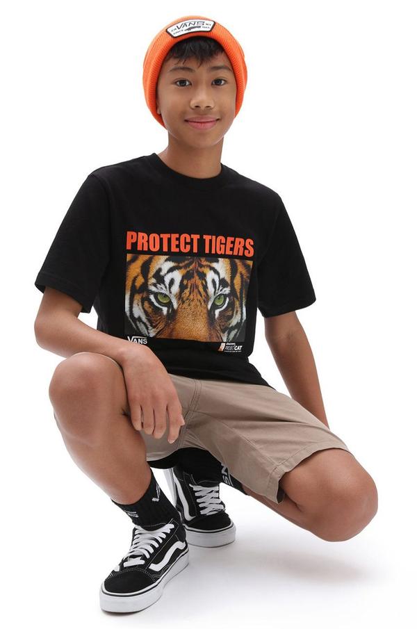 Dětské bavlněné tričko Vans x Project CAT černá barva, s potiskem