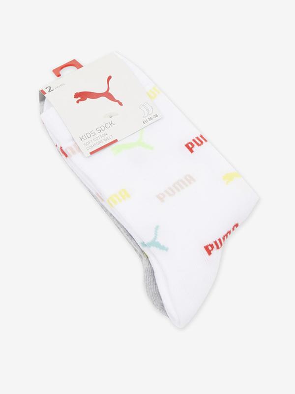 Puma Logo Aop Ponožky 2 páry dětské Bílá