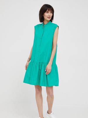 Bavlněné šaty Marc O'Polo Denim zelená barva, mini, oversize