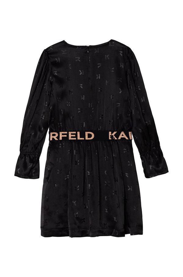 Dívčí šaty Karl Lagerfeld černá barva, mini, áčkové