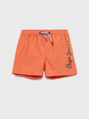 Dětské plavkové šortky Pepe Jeans oranžová barva, s potiskem