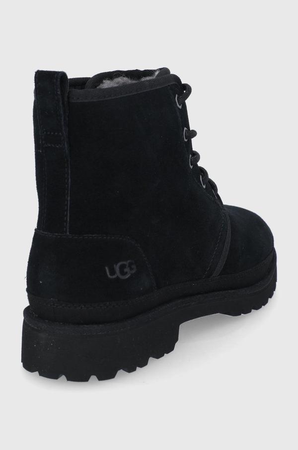 Semišové boty UGG pánské, černá barva