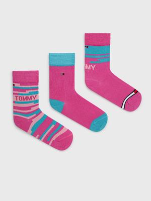 Dětské ponožky Tommy Hilfiger (3-pack) růžová barva