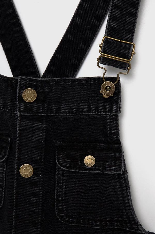 Dětské riflové šaty Pepe Jeans Roma Pinafore černá barva, mini, jednoduché