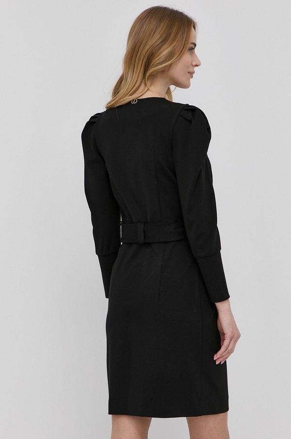 Šaty Twinset černá barva, mini, přiléhavá