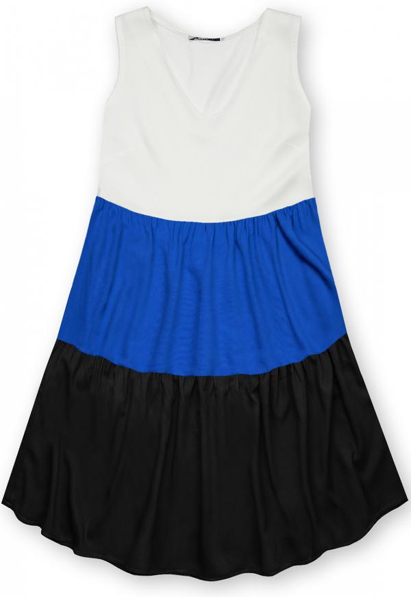 Letní šaty z viskózy bílá/modrá/černá