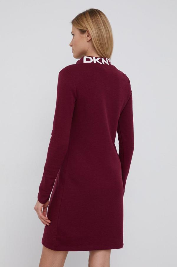 Šaty Dkny fialová barva, mini, jednoduché