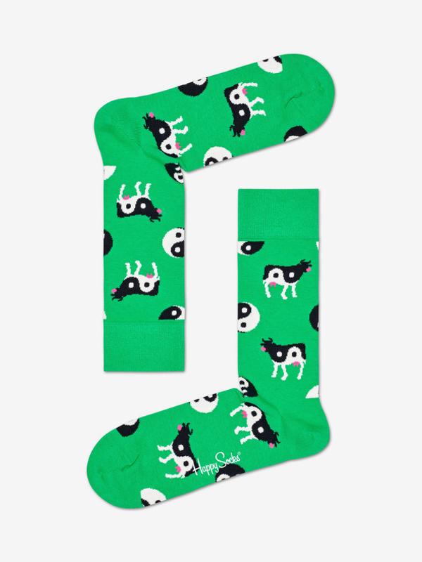 Happy Socks Ying Yang Cow Ponožky Zelená