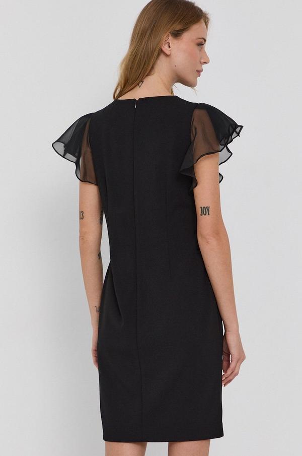 Šaty Lauren Ralph Lauren černá barva, mini, jednoduché