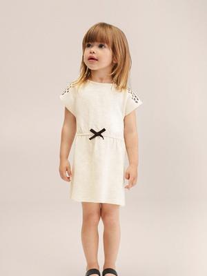 Dětské bavlněné šaty Mango Kids Morgana béžová barva, mini
