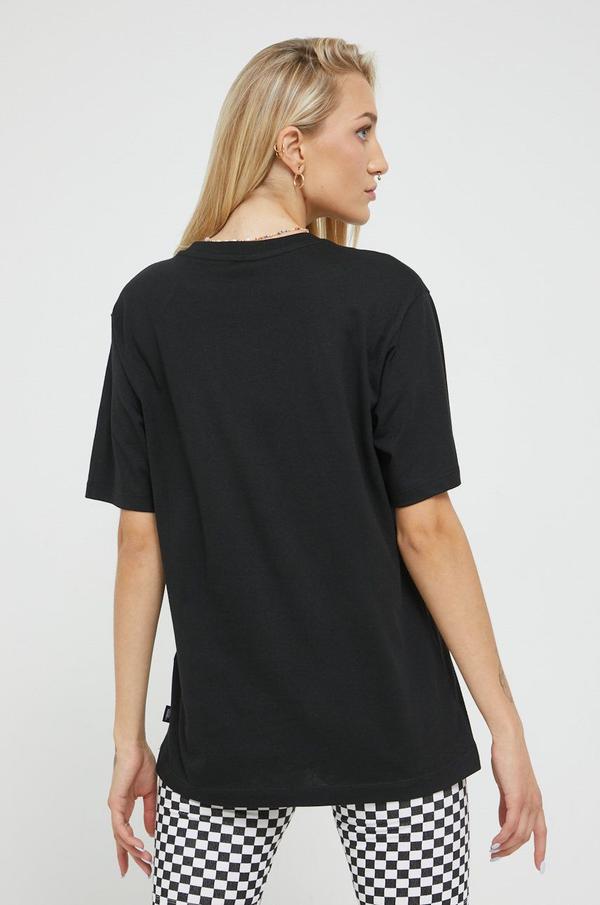 Bavlněné tričko Vans černá barva