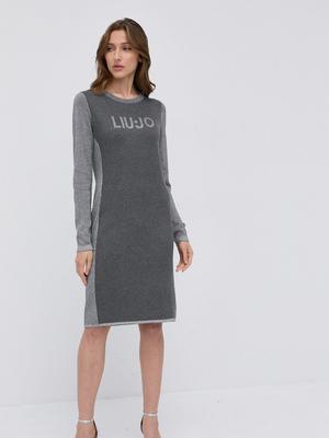 Šaty Liu Jo šedá barva, mini, jednoduché