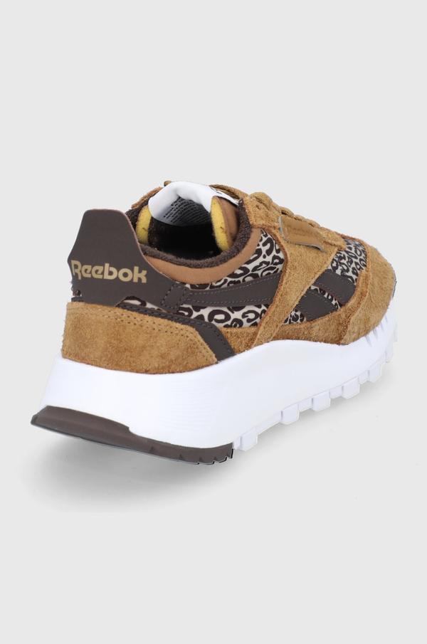 Boty Reebok Classic GW9976 hnědá barva, na platformě