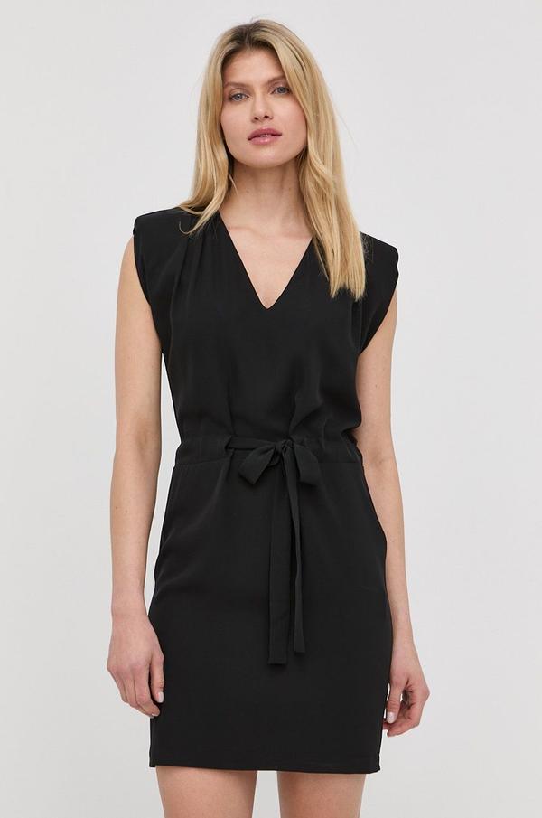 Šaty Silvian Heach černá barva, mini, áčková