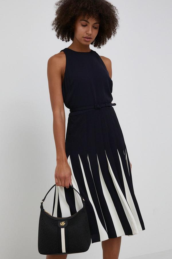 Šaty Lauren Ralph Lauren černá barva, mini, áčková