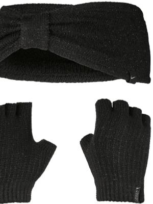 Nike metallic headband and glove set