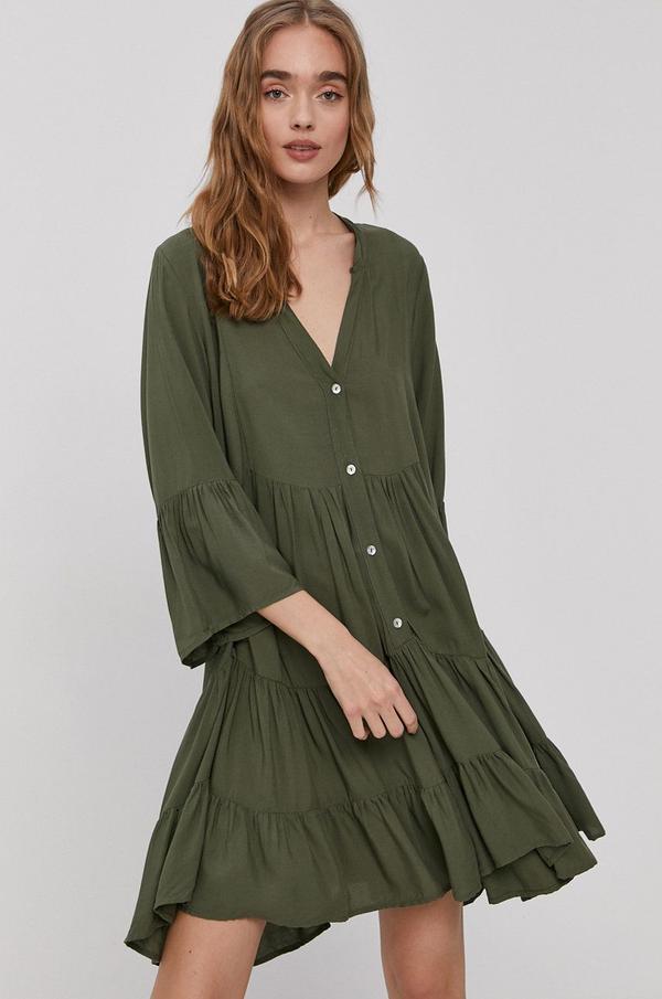 Šaty Haily's zelená barva, mini, áčkové