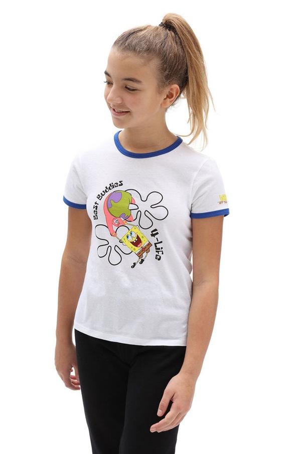 Dětské tričko Vans x Spongebob bílá barva