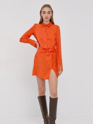 Šaty Patrizia Pepe oranžová barva, mini, jednoduché