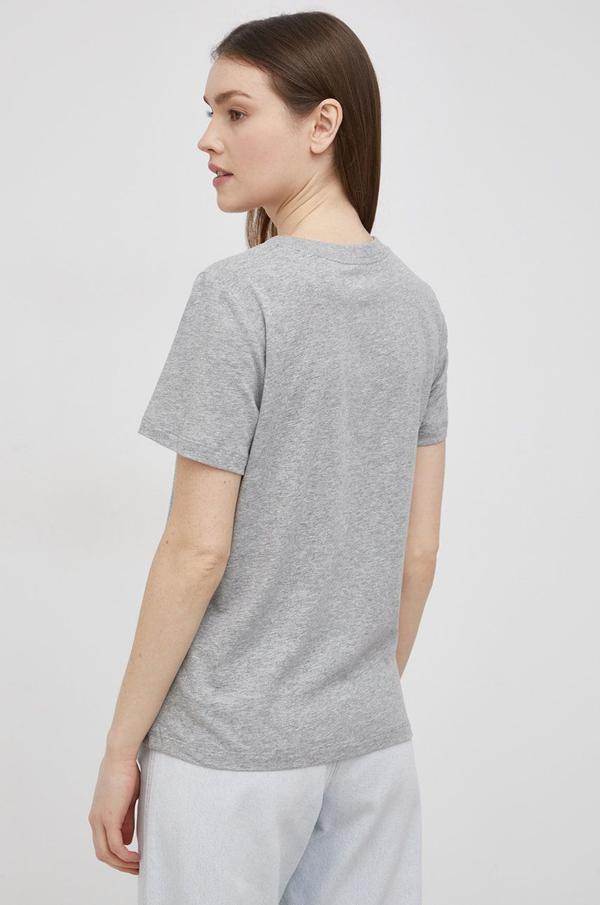 Bavlněné tričko Converse šedá barva