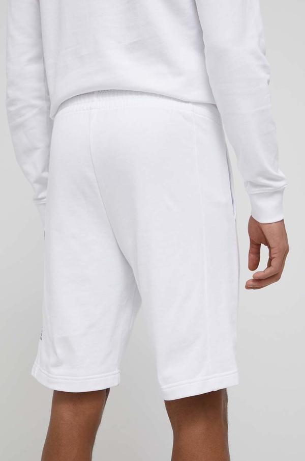 Bavlněné šortky EA7 Emporio Armani pánské, bílá barva