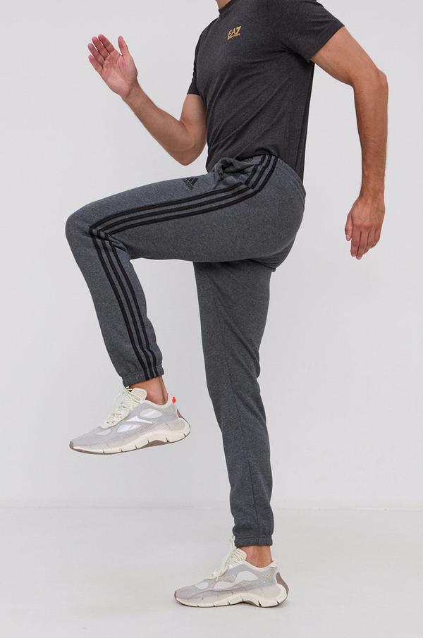 Kalhoty adidas GK8891 pánské, šedá barva, s aplikací