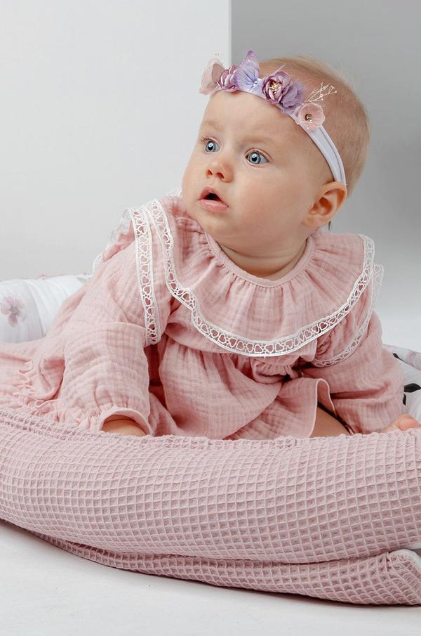 Dětské bavlněné šaty Jamiks růžová barva, mini, áčkové