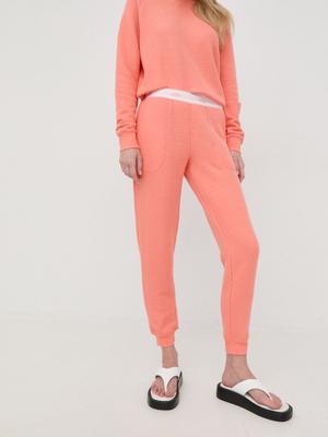 Kalhoty UGG dámské, oranžová barva, hladké