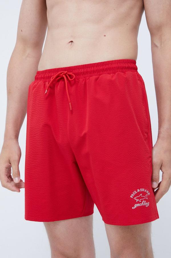 Plavkové šortky Paul&Shark červená barva