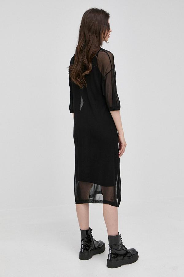 Šaty Silvian Heach černá barva, mini, oversize