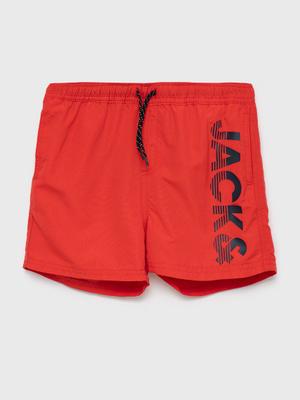 Dětské plavkové šortky Jack & Jones červená barva