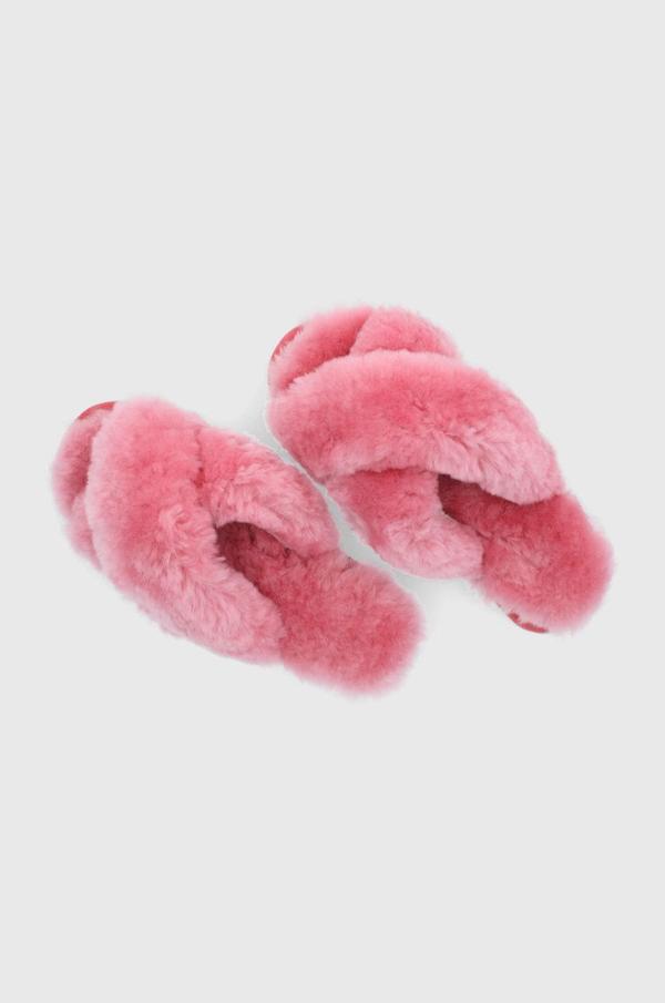 Vlněné pantofle Emu Australia růžová barva