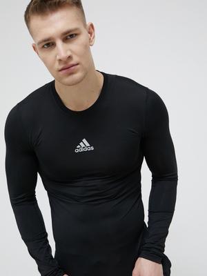 Tréninkové tričko s dlouhým rukávem adidas Performance GU7339 černá barva, hladký