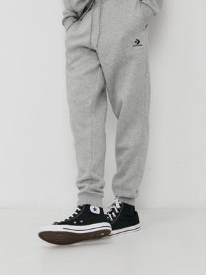 Kalhoty Converse pánské, šedá barva, melanžové