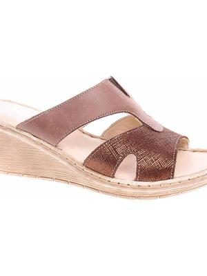 Dámské pantofle Safe Step 68724 brown shiny-brown 37