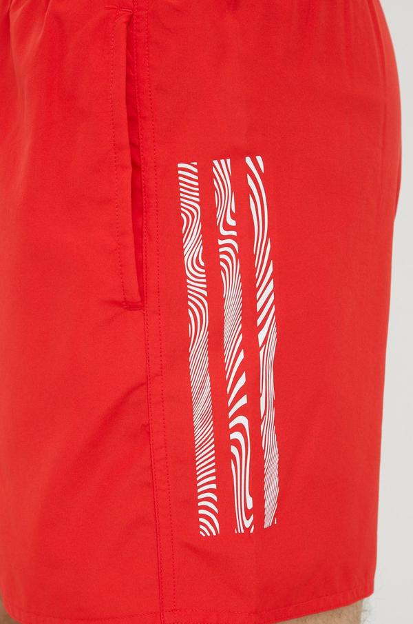 Plavkové šortky adidas Performance 3-stripes HA0400 červená barva