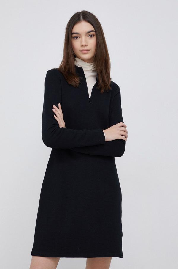 Šaty Dkny černá barva, mini, jednoduché
