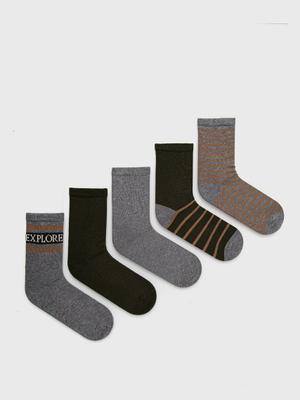 Dětské ponožky Name it (5-pack) šedá barva