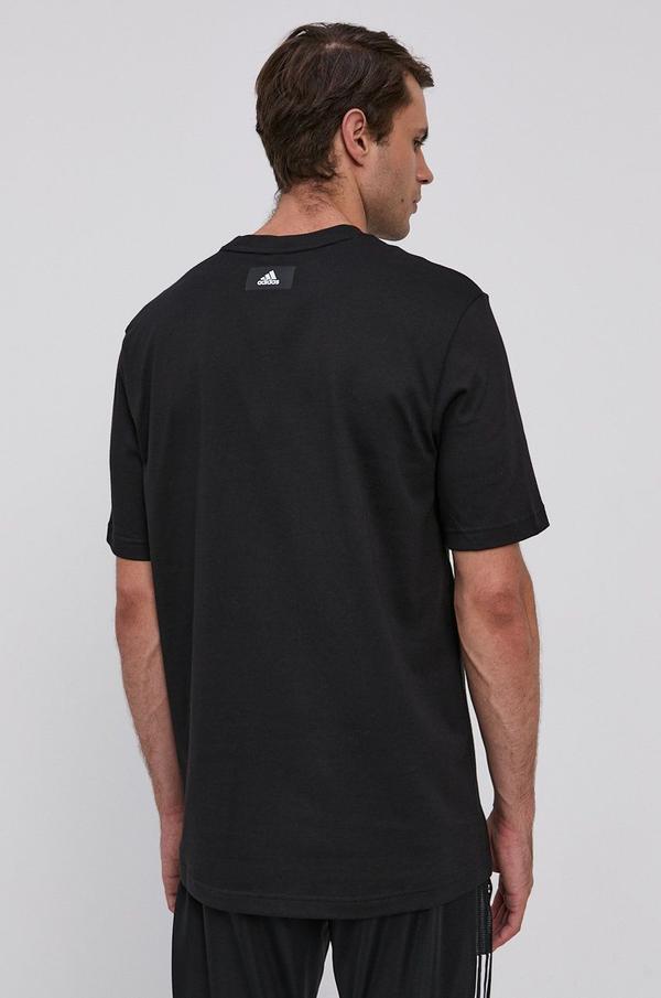 Tričko adidas Performance pánské, černá barva, s potiskem