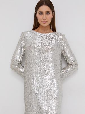 Šaty Miss Sixty stříbrná barva, mini, jednoduché