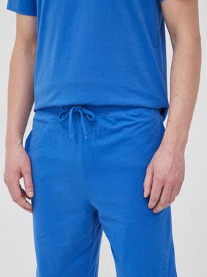 Bavlněné šortky MICHAEL Michael Kors pánské, modrá barva, melanžové