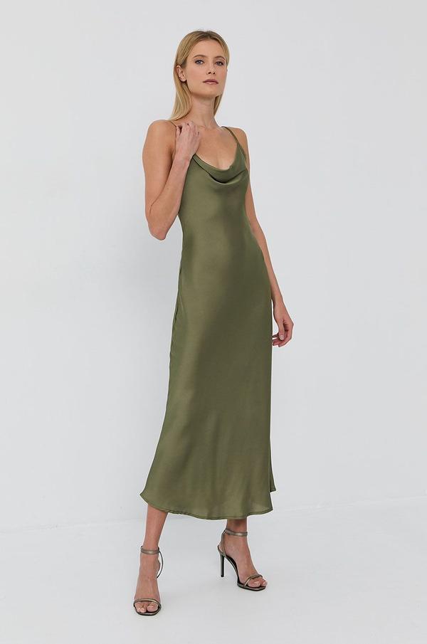 Šaty Guess zelená barva, maxi, jednoduché