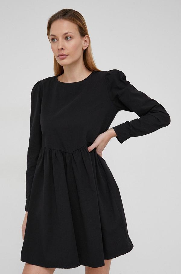 Bavlněné šaty Answear Lab černá barva, mini, jednoduchý