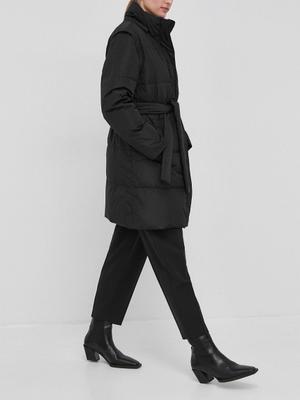 Péřová bunda Bruuns Bazaar Lipa dámská, černá barva, zimní