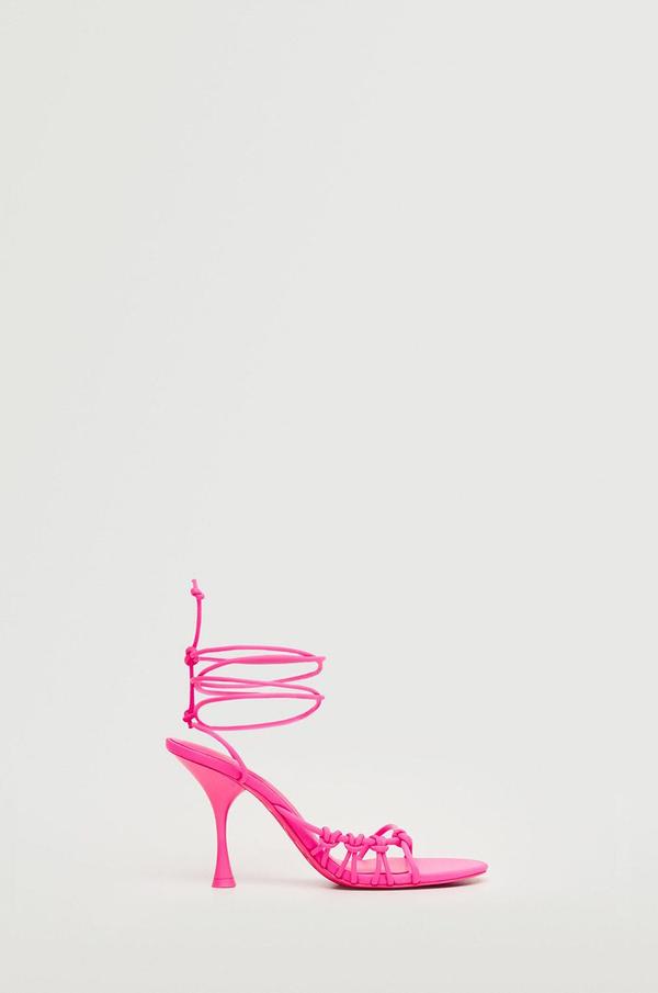 Sandály Mango Knot1 dámské, růžová barva
