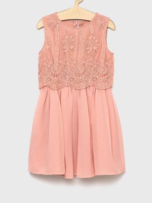 Dívčí šaty Mayoral růžová barva, mini, áčková